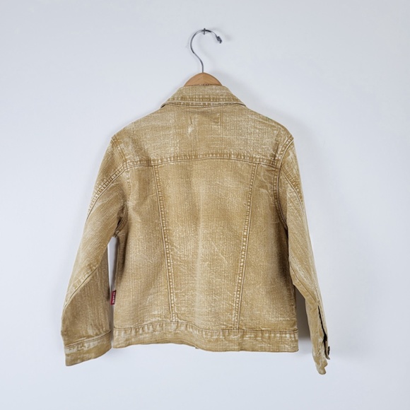 90’s Denim Jacket stone wash button down oversized tan coat jean - Picture 6 of 6